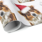 サンタハットクリスマスに住むオーストラリアの羊飼い ラッピングペーパー (ロールコーナー)