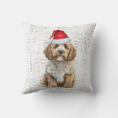 サンタハットクリスマスに愛らしいコックパプー犬 クッション (裏面)