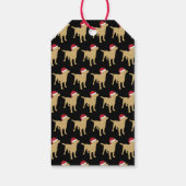 サンタハットクリスマスに黄色のラブラドールレトリエバー ギフトタグ (裏面)