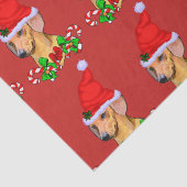 サンタハットクリスマスのダックスシュント 薄葉紙 (詳細)