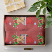 サンタハットクリスマスのダックスシュント 薄葉紙 (ギフト)