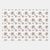 サンタハットクリスマスの水彩画 ラッピングペーパーシート (正面2)