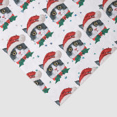 サンタハットクリスマスを迎えるかわいい黒猫 薄葉紙 (詳細)