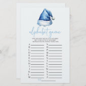 サンタハットクリスマスアルファベビーシャワーゲーム 便箋 (正面/裏面)