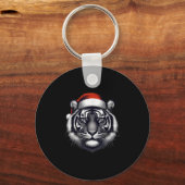サンタハットクリスマスクリスマス愛好家の動物園とタイガー保 キーホルダー (正面)