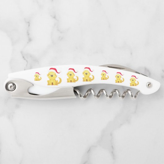 サンタハットクリスマスコルク抜きのクリスマスパピー ソムリエナイフ (正面)