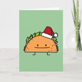 サンタハットクリスマスシェルミートサルサを着たタコ シーズンカード