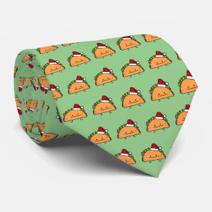 サンタハットクリスマスシェルミートサルサを着たタコ ネクタイ