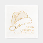 サンタハットクリスマススケッチイラストレーション 箔ナプキン (正面)