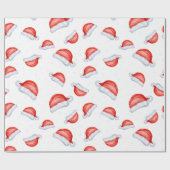 サンタハットクリスマスパターン ラッピングペーパー (フラット)