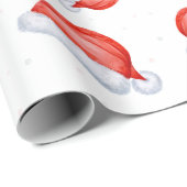 サンタハットクリスマスパターン ラッピングペーパー (ロールコーナー)