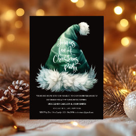 サンタハットクリスマスパーティの招待状テンプレート 招待状