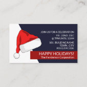 サンタハットクリスマスパーティーチケット エンクロージャーカード (裏面)