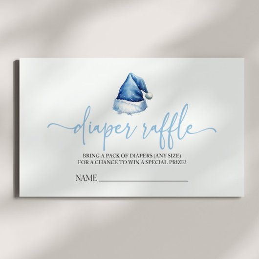 サンタハットクリスマスベビーシャワーおむつラッフル エンクロージャーカード