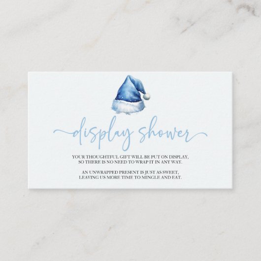 サンタハットクリスマスベビーシャワーディスプレイシャワー エンクロージャーカード (正面)