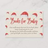 サンタハットクリスマスベビーシャワーブックベビー エンクロージャーカード (正面)