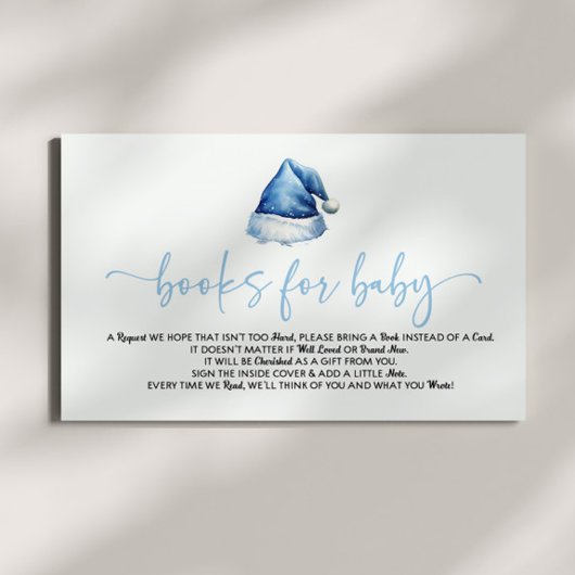 サンタハットクリスマスベビーシャワーブックベビー エンクロージャーカード