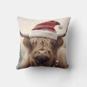 サンタハットクリスマスホリデーで牛 クッション (裏面)