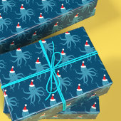 サンタハットクリスマスホリデーにブルータコ ラッピングペーパー