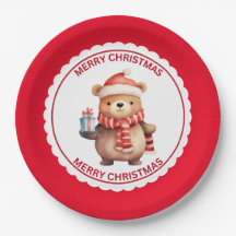 サンタハットクリスマスホリデーに可愛いテディベア