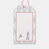 サンタハットクリスマスホリデーに可愛いラクーン ギフトタグ (裏面)