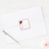 サンタハットクリスマスホリデーギフトラベルステッカー スクエアシール (封筒)