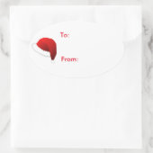 サンタハットクリスマスホリデーギフトラベルステッカー 楕円形シール (バッグ)