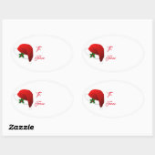 サンタハットクリスマスホリデーギフトラベルステッカー 楕円形シール (シート)