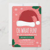 サンタハットクリスマスホリデーパーティー招待状 招待状 (正面)