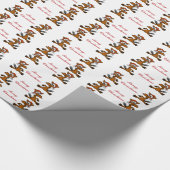 サンタハットクリスマスラッピング付きロバ紙 ラッピングペーパー (角)