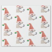 サンタハットクリスマスラッピング紙 ラッピングペーパー (フラット)