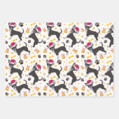 サンタハットクリスマス付きチワホアドッグ ラッピングペーパーシート (正面3)