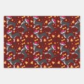 サンタハットクリスマス付きチワホアドッグ ラッピングペーパーシート (正面2)