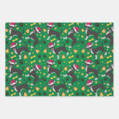 サンタハットクリスマス付きチワホアドッグ ラッピングペーパーシート (正面)