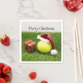 サンタハットクリスマス付きテニスボール紙プレート スタンダードカクテルナプキン (インサイチュ)