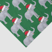 サンタハットグリーンのかわいいクリスマスゾウ 薄葉紙 (詳細)