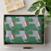 サンタハットグリーンのかわいいクリスマスゾウ 薄葉紙 (ギフト)