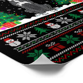 サンタハットグレートダーンドッグクリスマスツリーのライトUgl ポスター (角)