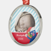 サンタハットグローバー |名前の追加 メタルオーナメント (左)