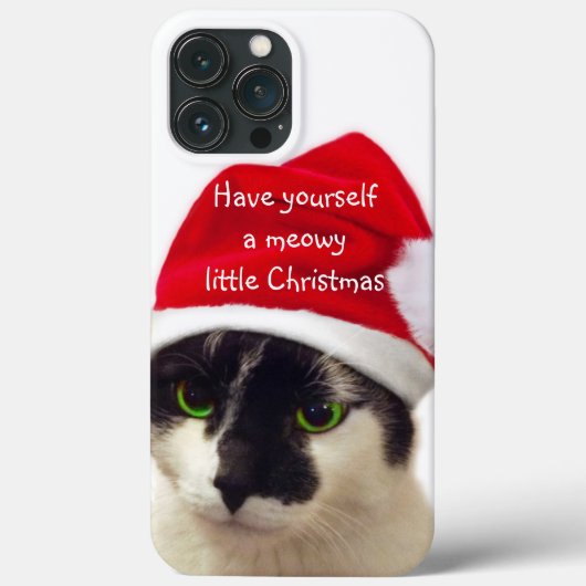 サンタハットケースメイトiPhoneケース付き猫 Case-Mate iPhoneケース (裏面)