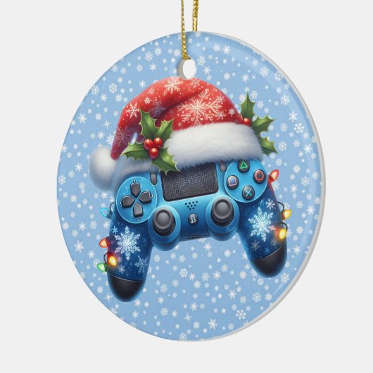 サンタハットゲームコントローラオーナメント セラミックオーナメント (左)