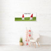 サンタハットゴルファー付きゴルフボールのクリスマスパーティー 横断幕 (インサイチュ)