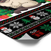 サンタハットサイアミーズキャットクリスマスツリーライト醜いS ポスター (角)