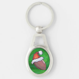 サンタハットサッカーオングリーン キーホルダー