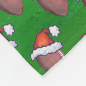 サンタハットサッカーオングリーン フリースブランケット (角)