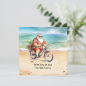 サンタハットサングラス7月の夏のクリスマス シーズンカード (スタンド正面)