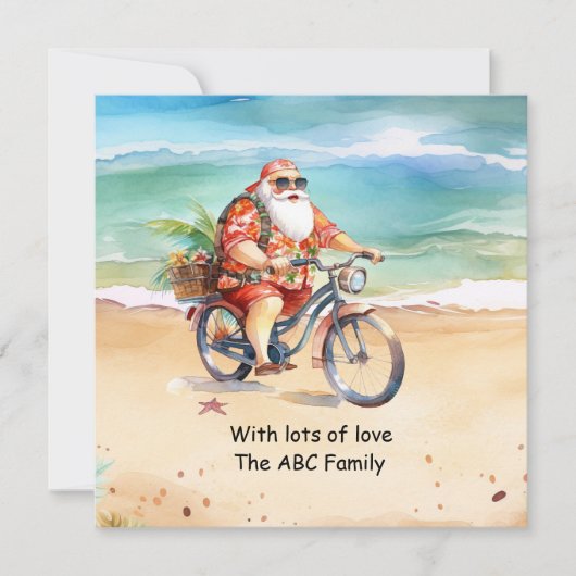 サンタハットサングラス7月の夏のクリスマス シーズンカード (正面)