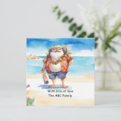 サンタハットサングラス7月の夏のクリスマス シーズンカード (スタンド正面)