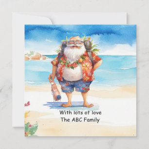 サンタハットサングラス7月の夏のクリスマス シーズンカード