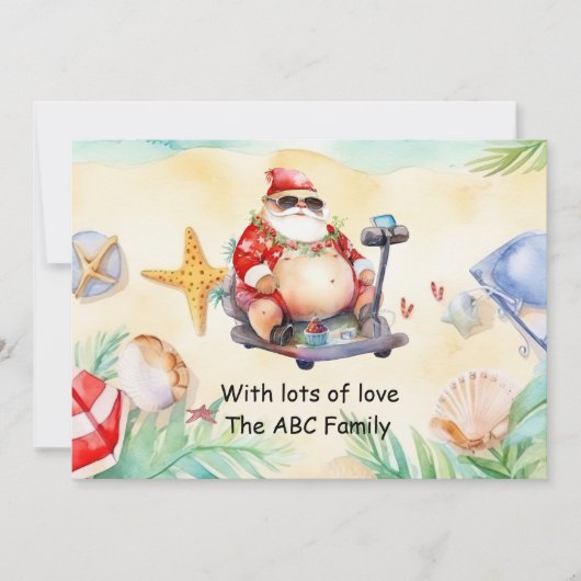 サンタハットサングラス7月の夏のクリスマス シーズンカード (正面)